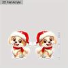 2D Flache Acryl Niedliche Weihnachten Mops Hund Haustiere Hängeohrringe für Hund Mon Geschenke Liebhaber Anime Welpen Schmuck für Frauen Feiertagsparty Dekorationen