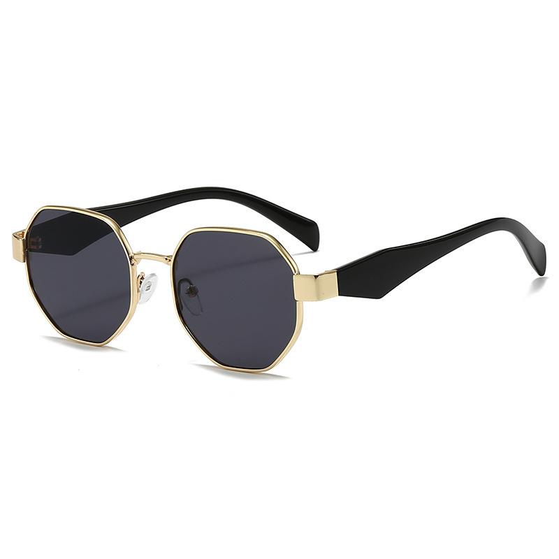 

New sunglasses high-end female personality modern square polygonal metal sunglasses UV-proof sunglasses