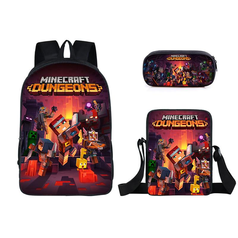 Minecraft Cartoon Game Character Printed Children Large Capacity Backpack