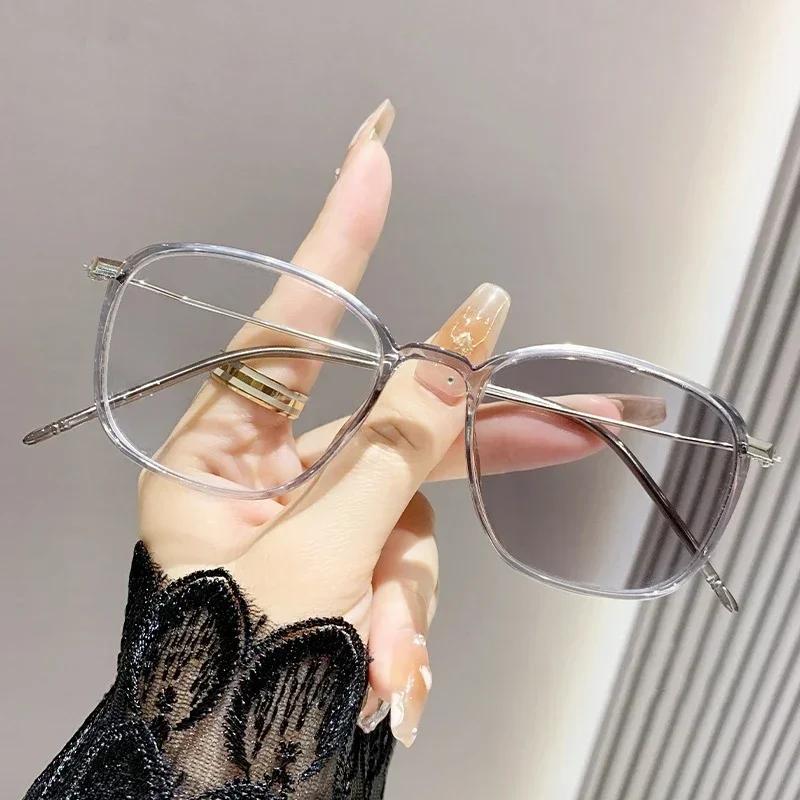 Intelligent Color Changing Myopic Eyeglasses Classic Vintage Women for Men Photochromic Minus Eyeglasses with Diopter 0 To -4.0 Near Sight