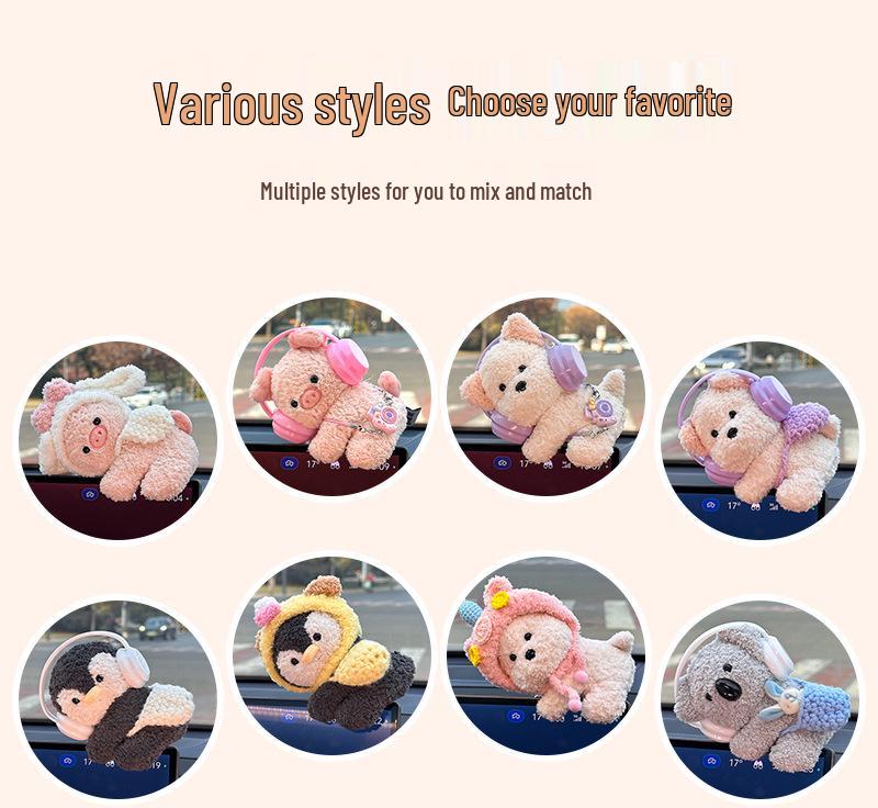 Cute Stress Relief Car & Monitor Ornaments - Console Screen & Figurine Decor