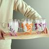 1 taza para té y café de vidrio de borosilicato de alta calidad Ins Trends, taza con flores secas y flores, taza de vidrio de doble pared resistente al calor simple