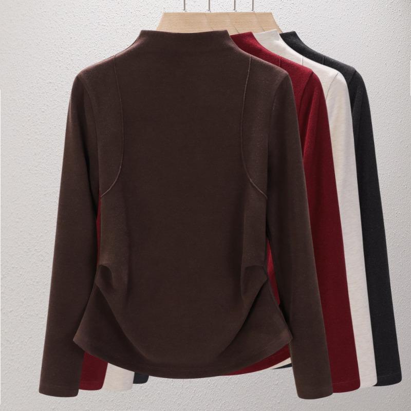 

Шелковая шерстяная водолазка из шелковицы, женская новая осенне-зимняя базовая рубашка, теплая флисовая с высоким горлом, теплая верхняя часть, зима XXXL кофейный