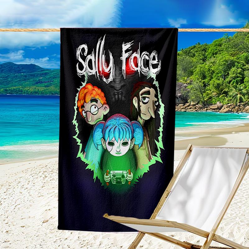 Proof Beach Towel with a Sally Face1 Pattern - Soft,absorbent,quick-drying,machine Washable - Perfect for Swimming,camping,bathing