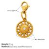 Fashion Light Luxury Diamond Star Moon Sun Lobster Buckle Pendant Stainless Steel Gold Plated DIY Versatile Accessories