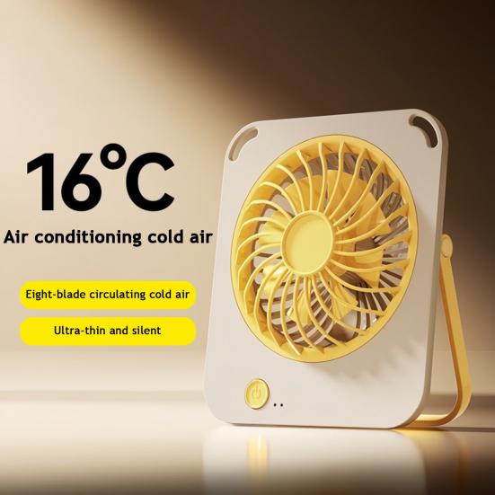 Portable Small Fan, Rechargeable Ultra-thin Silent Operation, with 3 Gear Wind Speed Desktop Fan, for Office Study Dormitory Outdoors