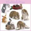 Adorable Plastic Simulated Pet Rabbit Model Realistic Floppy Eared Bunny Figurine For Kids Play And Educational Purposes