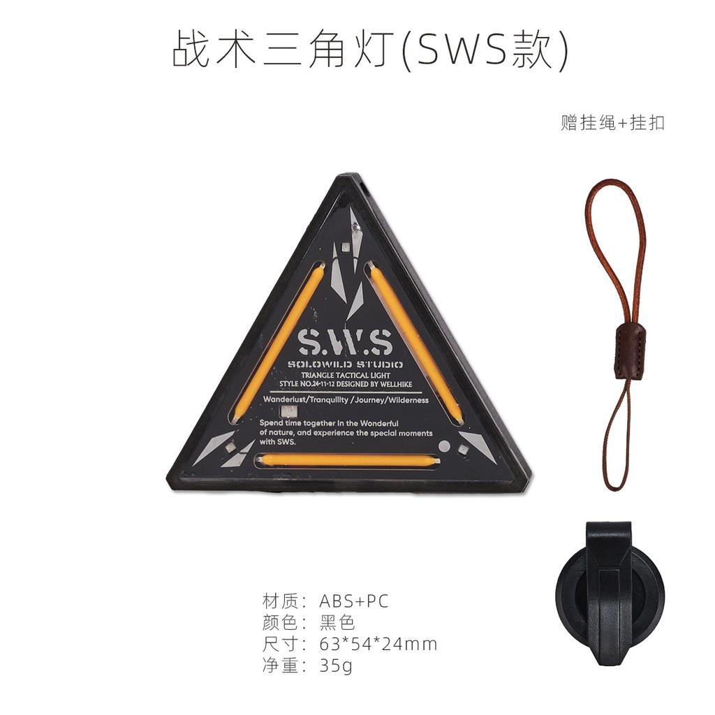 Zewnętrzna lampka trójkątna do kempingu, wielofunkcyjna lampka ostrzegawcza oświetlenie mini lampka wisząca namiot kempingowy trójkątna lampka wisząca