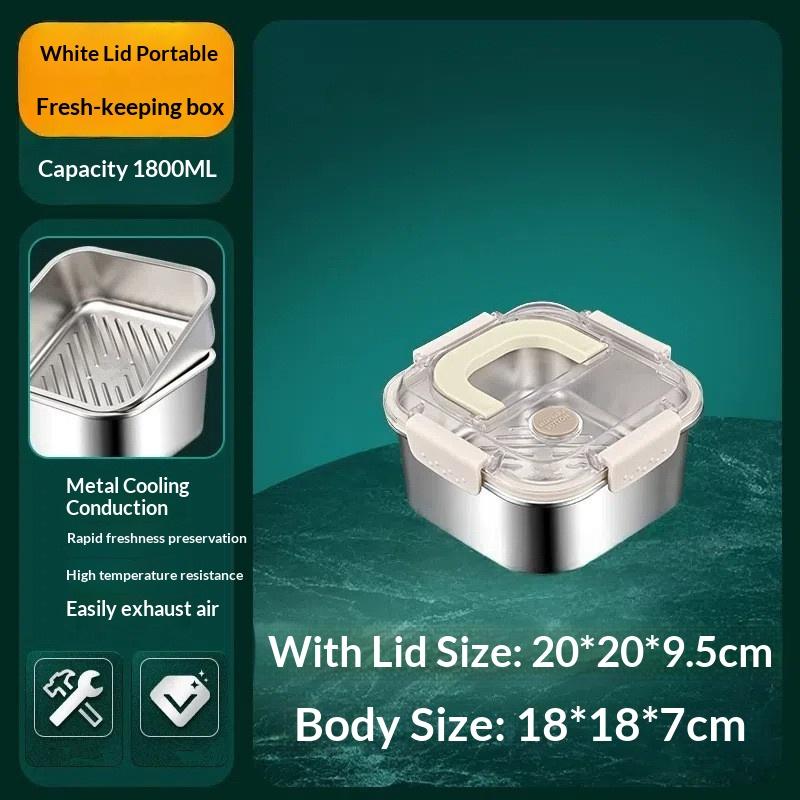 

Stainless Steel Food Storage Containers with Airtight Lids, Leak-Proof Stackable Bento Boxes with Handles