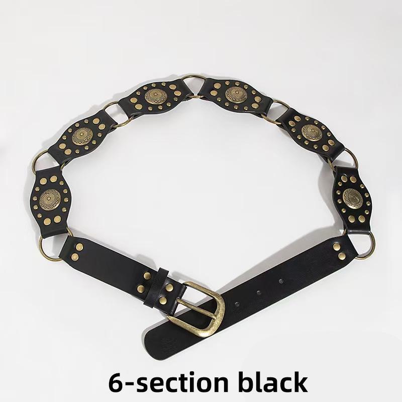 Melaleuca Bohemian Retro Brown Leather Waist Chain Belt Skirt Ethnic Style Fashion Accessory