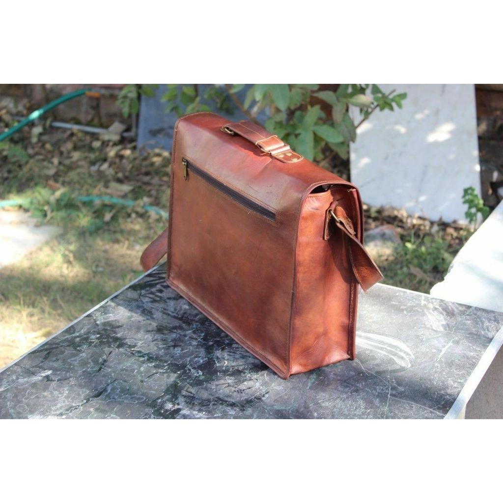 Bolsa de ombro masculina de couro de cabra vintage bolsa mensageiro bolsa para laptop