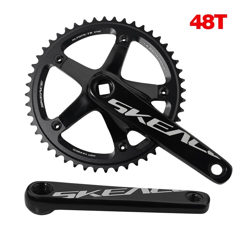 SKEACE 48T/49T Aluminum Alloy Bicycle Crank Set 144BCD Single Speed Crank Chain Wheel 165mm Crank Road Fix Gear Track Bicycle 165mm