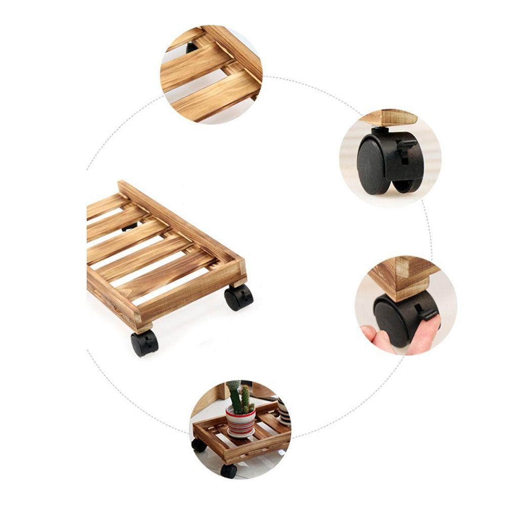 With Brake Storage Rack Wooden Chassis Tray Home Decor Desktop Computer Host Bracket  Indoor