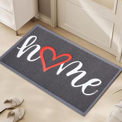 Yousheng Entrance Floor Mat Hello Print Non-Slip Rug Washable Mud Scrubber Doormat for Home Front Door Entryway Laundry Bedroom