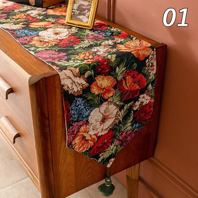 French Style High-grade Fabric Tassel Table Runners Living Room Coffee Table Decor Tea Table Flag TV Cabinet Tea Seat Tablecloth