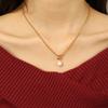 European and American OT buckle pearl pendant necklace female ins design sense titanium steel cold wind collarbone chain