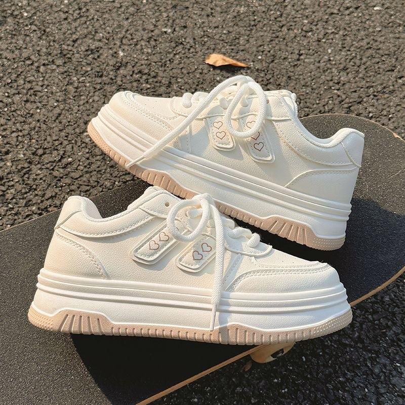 Milk fufu little white shoes women 2025 summer new popular student versatile chic shoes women thick baseplate shoes