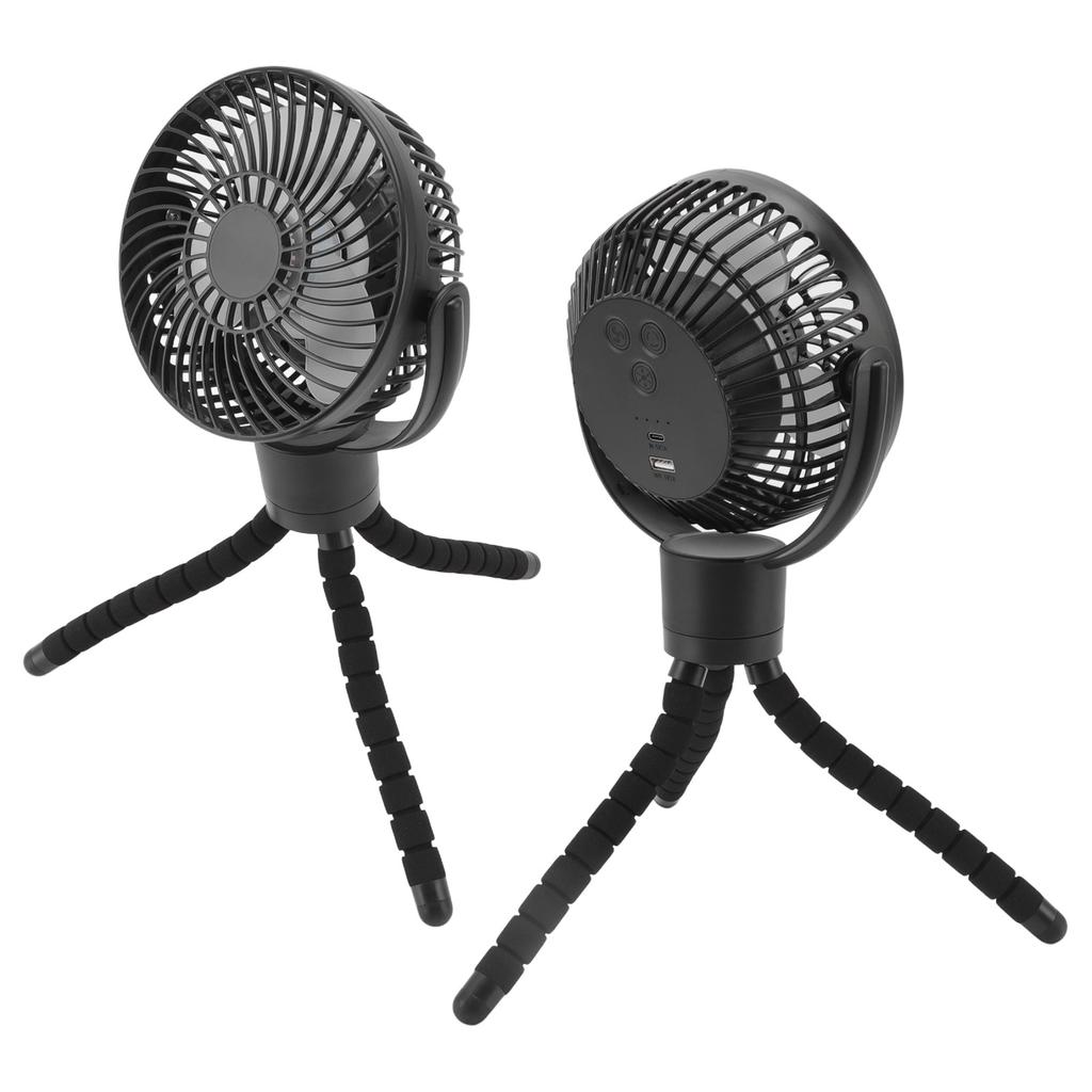 Portable Desktop Fan Rechargeable with LED Light Remote Control for Outdoor Camping Golf Cart Stroller Office Bedroom