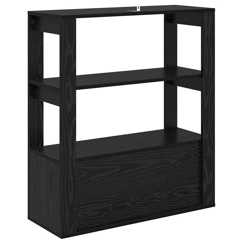 Sideboard Black Oak Effect 30 x 80 x 90 cm Wood Based Material