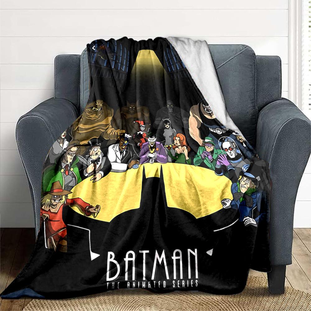1pc Batman Universe Flannel Throw Blanket - HD Printed Lightweight Soft Warm All-Season Blanket for Sofa, Bed, Travel137
