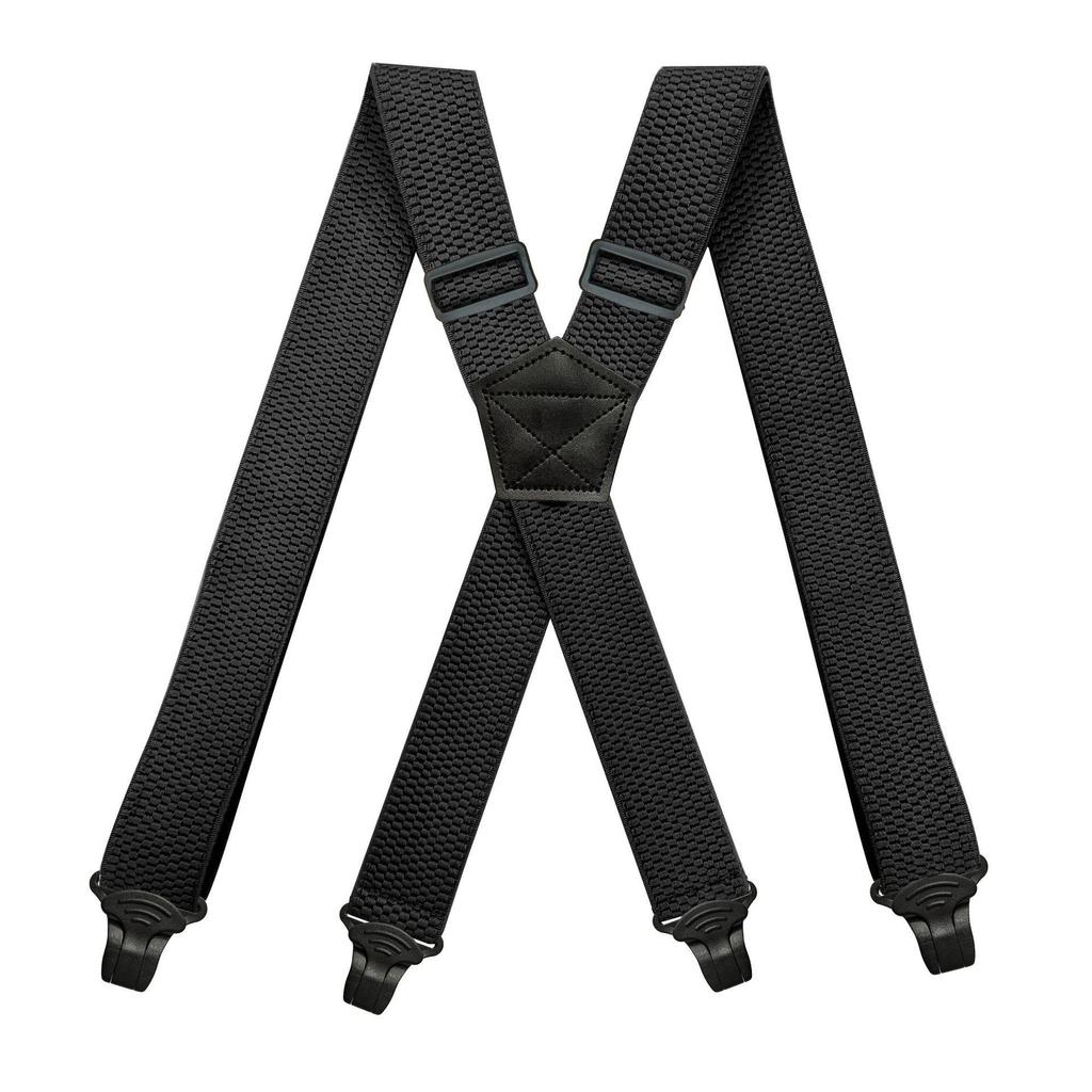 Doucharming Unisex 4-Clip Elastic Suspenders with Corn Pattern - 3.8cm