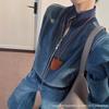 Korean Fashion Denim Suit Women's Spring and Autumn New Casual Sports Loose Short Jacket Wide-leg Pants Two-piece Trendy