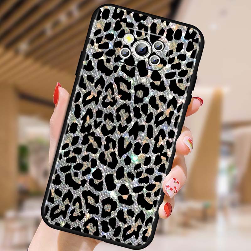Luxurious leopard print pattern Phone Case For Xiaomi Mi Poco F3 F4 F5 F6 X3 X4 X5 X6 X7 M3 M4 M5 M6 M7 GT Pro 5G Black