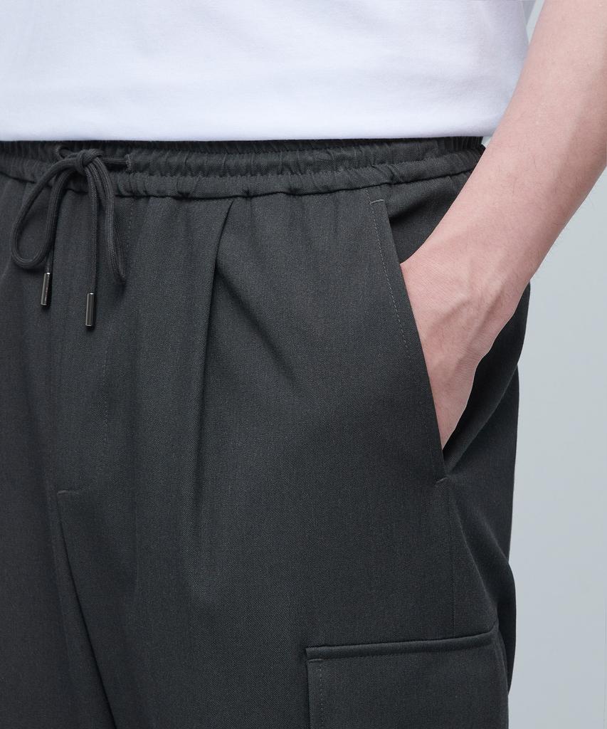 MUSINSA STANDARD Wide Elastic Cargo Slacks [Gray]