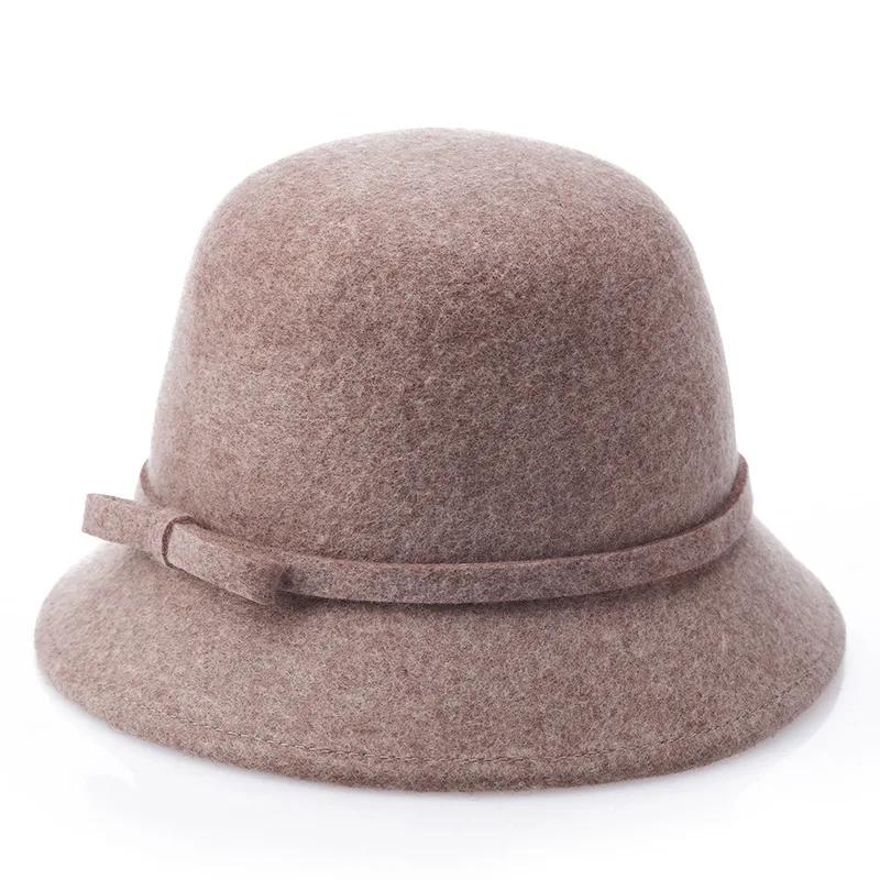 2025 Women’s Pure Wool Felted Cloche Hat Winter Warm Bowl Cut Bucket Cap for Outdoor Chic Autumn Winter Fashion