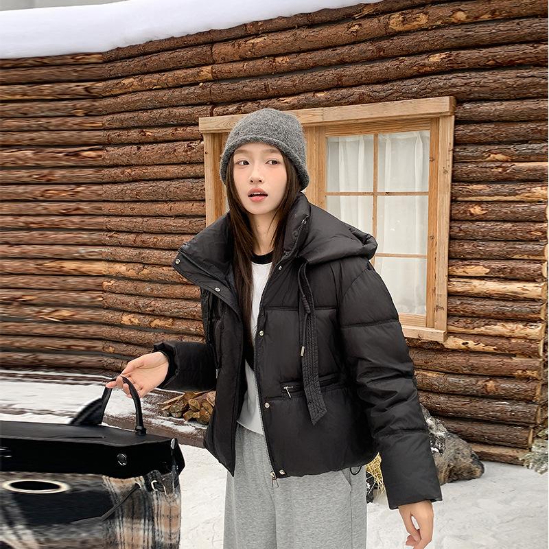 

2025 зима новая стеганая одежда модный зарубежный стиль универсальный свободный корейская версия утолщенная стеганая куртка студент студент S чёрный