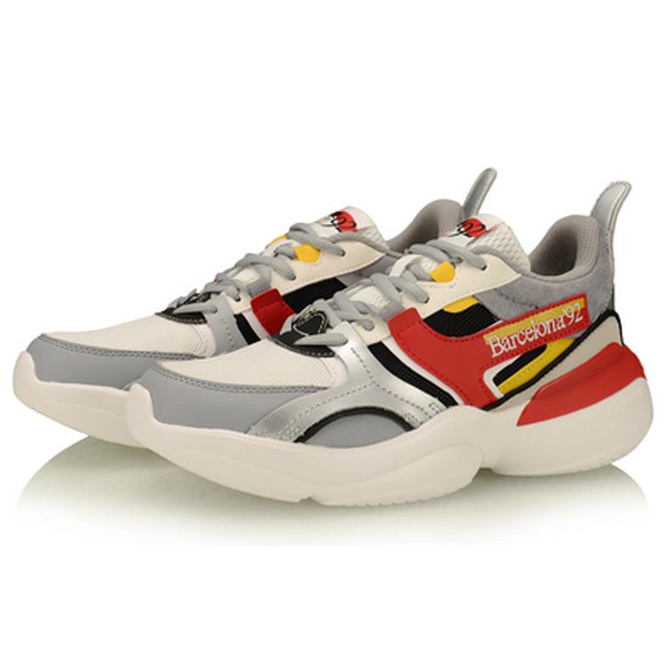 New LiNing Zhengrong Cushioning Anti-Slip And Wear-Resistant Low-Top Sports Casual Shoes Women's White Gray AGLP086-1