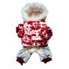 Winter Pet Cotton Coat Dogs - Festive Christmas Costume With Snowflake Reindeer Design Coral Fleece S To XL