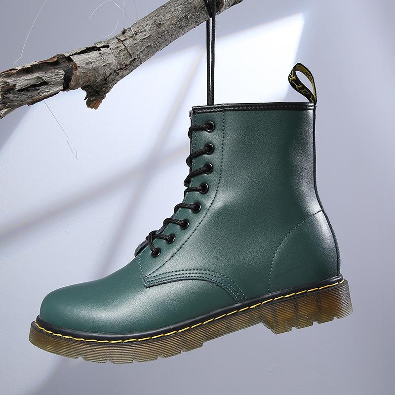1 Neues Paar Martin Boots Britische Retro High-Top Schuhe Runde Zehen Lederstiefel