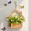 Wall Hanging Artificial Flower Pot for Living Room TV Background with Greenery Planter.