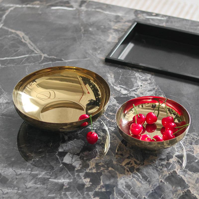 Nowe ozdoby na talerz na owoce w stylu chińskim, lekko luksusowa miska z metalu w kolorze mosiądzu, na przekąski na biurko, dekoracje tacy do przechowywania suszonych owoców