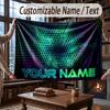 City Cyberpunk Theme Throw Blanket Custom Name Text Personalized Blanket Soft Cozy Blanket for Home Sofa Bed