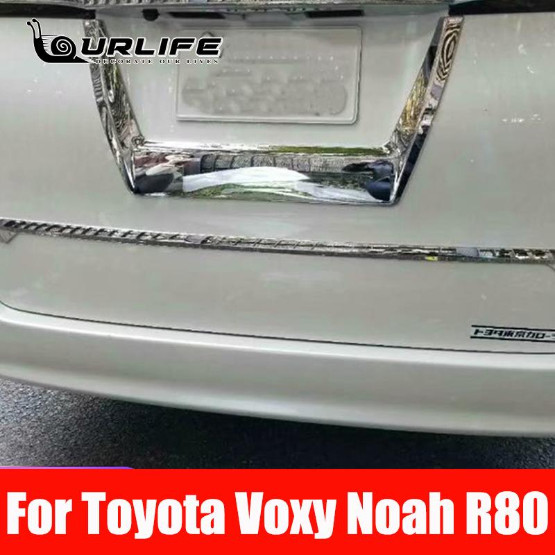 Capac capac portbagaj din spate cromat Trim licenta pentru Toyota Voxy Noah R80 2017 2018 Protectie portbagaj