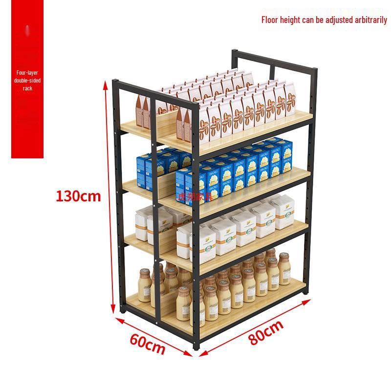 Multilayer Double-Sided Display Rack for Snacks, Drinks & Stationery