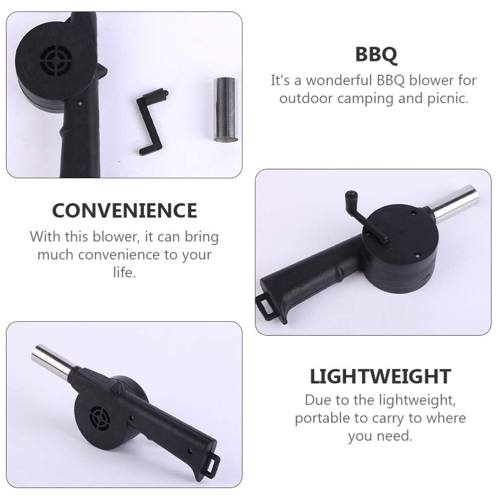 Hand-cranked Air Blower Barbecue Fan Mini Portable BBQ Grill Fire Bellows Picnic Camping Accessories Outdoor Hand Tools
