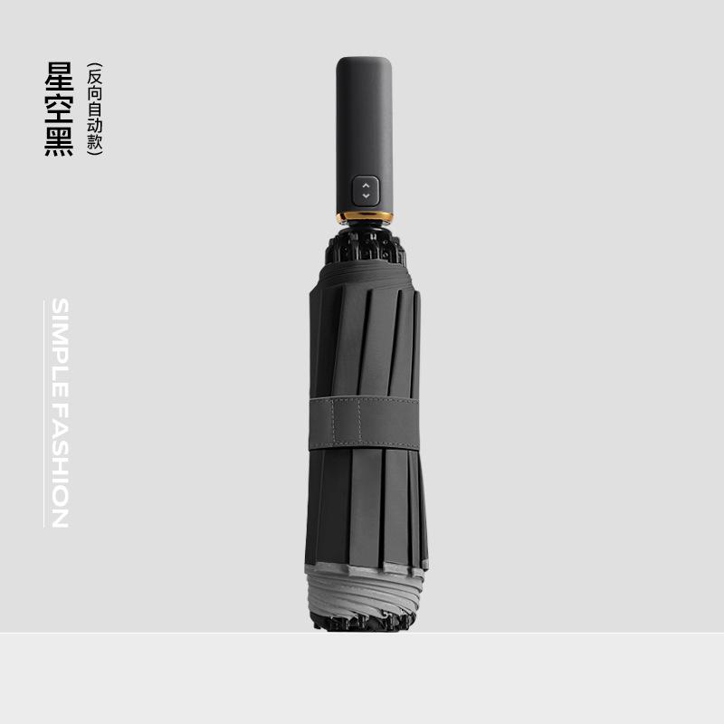 Premium three-fold umbrella lettering 10-bone automatic umbrella folding vinyl sunscreen umbrella umbrella gift wide