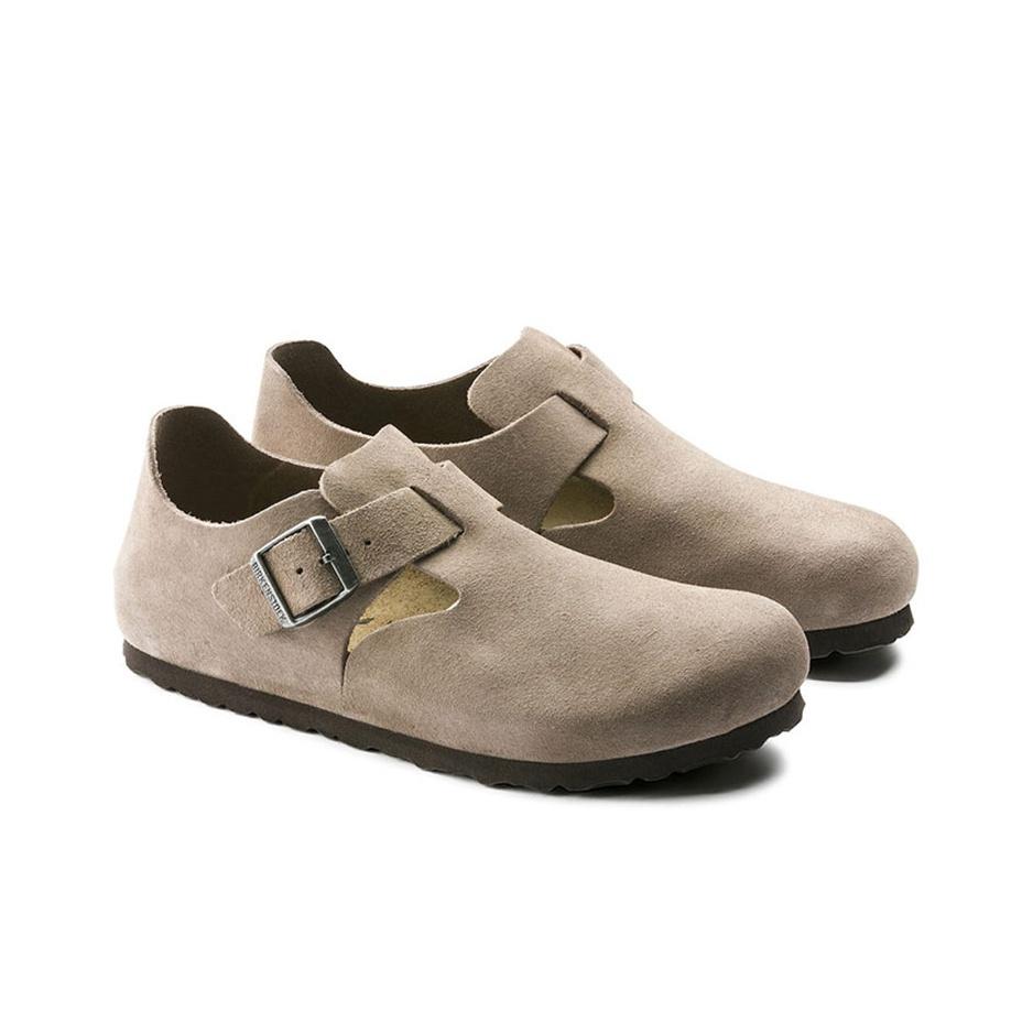 Birkenstock London Suede Leather Taupe Unisex Sneakers Cream 1010503