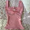 Y2K Harajuku Lace Bow Camisole - Spicy Girl Retro Summer Top
