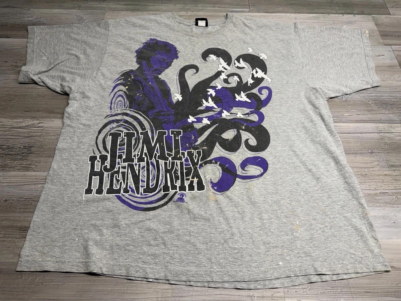 

Vintage Y2K Jimi Hendrix Graphic T-Shirt Mens Size 3XL Tall Psychedelic Rock Tee 2XL