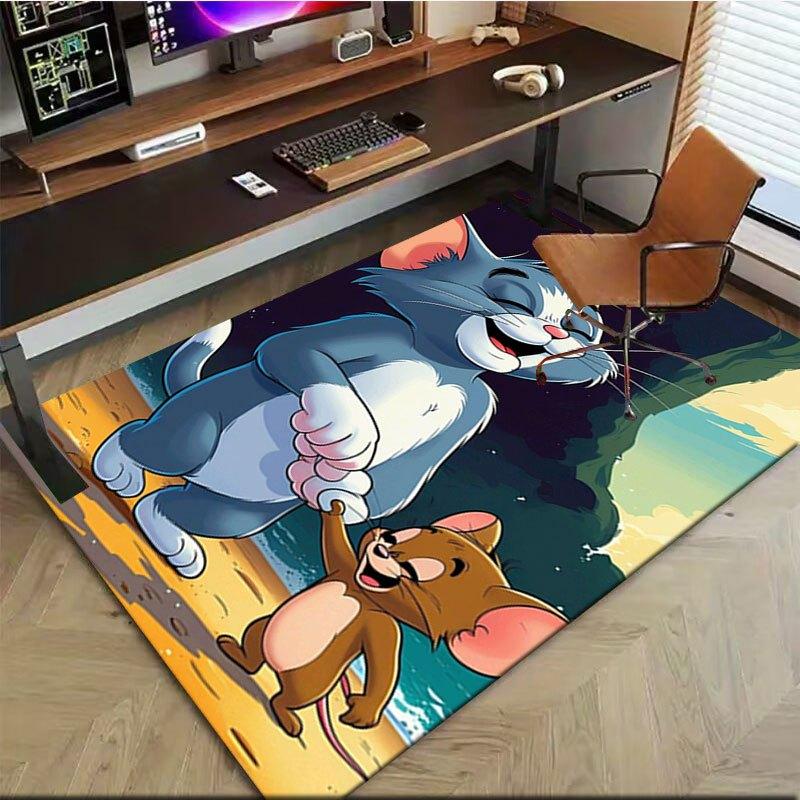 "Avventura di Tom & Jerry: Cover Custodia Telefono Personaggi Classici dei Cartoni Animati "Tappetino da Ufficio Decorazione per la Casa Regalo per Halloween e Natale LD142"
