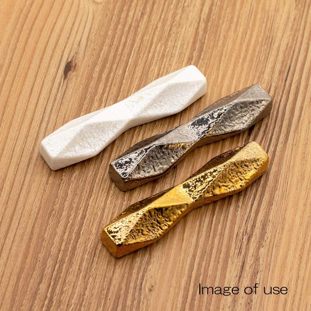 24to3 Nishitomi Ceramics Arita Ware Seitouen Chopstick Rest, Approx. 7 x 2cm, Diamond Cut, Gold, Made in Japan, 478311