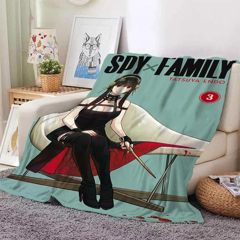 3D Print Anime Spy Family Blanket Soft Sofa Cover Throw Anya Blanket Fleece Tapestry Warm Bed Blankets for Bedroom Couch