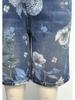 Cross2026 Florale High-Waist Wide-Leg Denim Capris für Damen