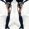 Women Vintage High Quality Open Crotch No Undressing Floral Pantyhose Stockings