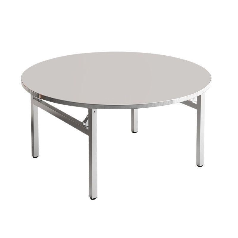 304 Stainless Steel Folding Round Dining Table for Restaurant, Buffet, Outdoor, and Home Use