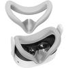Silicone VR Face Cover for Quest 3S Sweatproof VR Silicone Mask Cover Washable Face Cushion Pad Replacement with Anti-Leakage Nose Pad for Quest